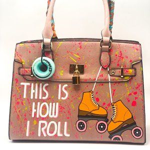 Hand Painted "Roller Babe" handbag